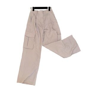 Abercrombie & Fitch Tan Pleated High Rise  Cargo Wide-Leg Pants- Size 28